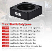 Throttle Body Spacer for 91-06 Jeep Wrangler TJ YJ LJ Cherokee XJ 2.5L/4.0L Engine - view 3
