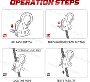 Black Stainless Steel Adjustable Line Length Sliding Rope Hook Boat for Boat Docking - view 4