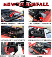 Cold Air Intake Kit withFilter and Heat Shield for 2011-2023 Charger/Challenger/300 3.6 V6 - view 6