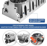 Rectangle Intake Manifold Adapter Plates for LS1 Cathedral Port Cylinder Head to LS3 LSA - view 6