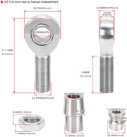 7/8-Inch-14 Heim Joint Rod End Kit Chromoly Panhard for 1.5-Inch OD 120 Wall Tube - view 3