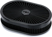 12-Inchx2-Inch Oval Air Cleaner Filter Assembly 5-1/8-Inch Carb Neck withFlow-Thru for GMC Chevy Ford - view 2