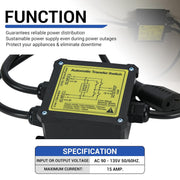 AC120V 15Amp Automatic Transfer Switch, Generator ATS Auto Transfer Switch (NEMA 5-15P/R) - view 5