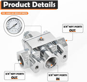 Fuel Pressure Regulator for Carburetors 4.5-9 PSI with Gauge - view 4