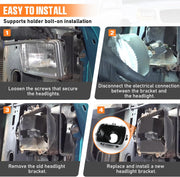 42437 Headlight Bucket Kit 5X7 Headlamp Bracket Mounting Kit for Chevrolet Express GMC Savana - view 6