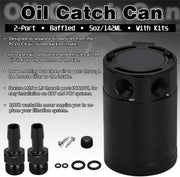 Baffled Oil Catch Can Kit Universal 2 Port Aluminum Oil Separator Reservoir Tank - view 4