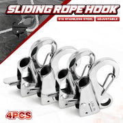 Black Stainless Steel Adjustable Line Length Sliding Rope Hook Boat for Boat Docking - view 3