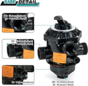 1-1/2-Inch 6-Way Clamp Style Valve for pentair Multiport Valve for Tagelus/Sand Dollar/Meteor Pool - view 3