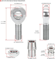 7/8-Inch-14 Heim Joint Rod End Kit Chromoly Panhard for 1.5-Inch OD 120 Wall Tube - view 3