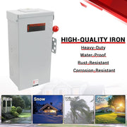 100A Manual Transfer Switch for Generator 24000W General-Duty Double-Throw Safety Switch 120/240-Volt Transfer Switches - view 6