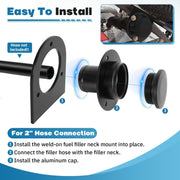 17-2530 Remote Fuel Tank Filler Neck Straight With Billet Aluminum for 2-Inch Filler Hose - view 5