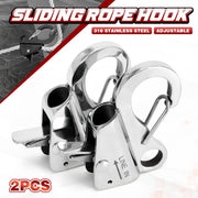 Black Stainless Steel Adjustable Line Length Sliding Rope Hook Boat for Boat Docking - view 3