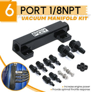 6 Port Vacuum Block Intake Manifold Kit Intake Fuel Wastegate for Racing Vacuum Manifold - view 3