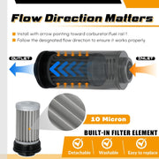 10 micron Inline Fuel Filter with Barb 1/2-Inch 3/8-Inch 5/16-Inch 50MM for Gasoline Diesel - view 5