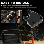 LS Engine Oil Cooler Adapter Kit 10AN Oil Inlet Outlet for Turbo Oil Supply - view 4