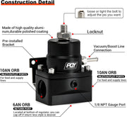 Adjustable Fuel Pressure Regulator Kit 3-110PSI with AN10 Feed Port - view 5