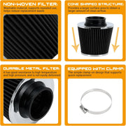 PTNHZ Universal Black 3-Inch 76mm High Flow Cold Air Intake - view 4