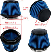 PTNHZ Blue Neck 4.5-Inch/115mm Car High Flow Cold Air Intake - view 5