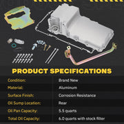 LS Swap Retrofit Engine Aluminum Oil Pan Kit 4.8L 5.3L 6.0L 6.2L for 1955-1987 - view 4