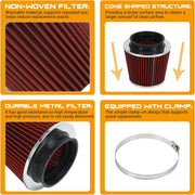 Universal Red 4-Inch 102mm High Flow Cold Air Intake Cone - view 4