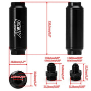 Black AN6 AN8 inline fuel filter