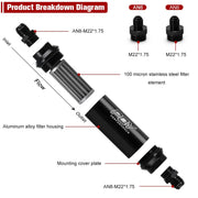 Inline fuel filter internal construction