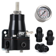 Fuel Pressure Regulator with Gauge AN6 Feed and AN6 Return Line Black - product view