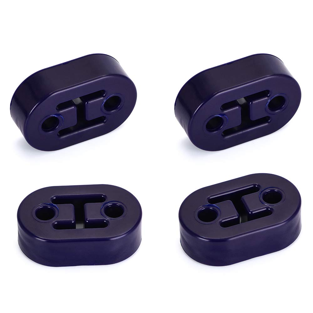 Universal 4-Piece PolyUrethane Exhaust/Muffler Rubber Short Hanger Insulator Bracket Bushing Mount 10mm Blue - product view