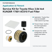 Service Kit for Toyota Hilux 3.0d 4x4 KUN26R 17801-0C010 Fuel Filter - view 3