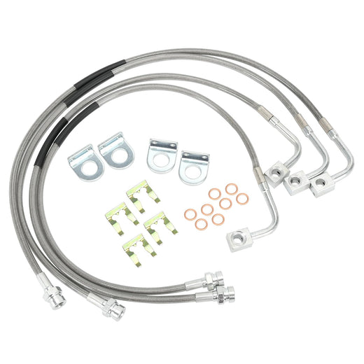 89716 Stainless Brake Lines Front and Rear Extended Brake Lines for Jeep Wrangler JK