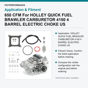 650 CFM For HOLLEY QUICK FUEL BRAWLER CARBURETOR 4150 4 BARREL ELECTRIC CHOKE US - view 3