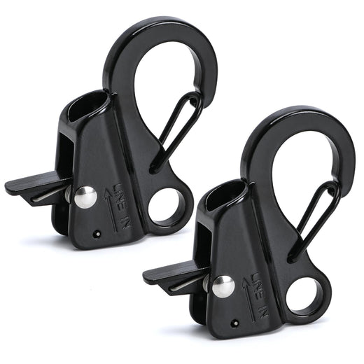 Black Stainless Steel Adjustable Line Length Sliding Rope Hook Boat for Boat Docking