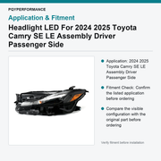 Headlight LED For 2024 2025 Toyota Camry SE LE Assembly Driver Passenger Side - view 3
