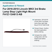For 2016-2018 Lincoln MKX 3rd Brake Lamp Stop Light High Mount FA1Z-13A613-AB - view 3