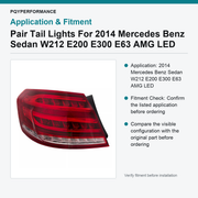 Pair Tail Lights For 2014 Mercedes Benz Sedan W212 E200 E300 E63 AMG LED - view 3