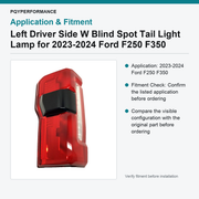 Left Driver Side W Blind Spot Tail Light Lamp for 2023-2024 Ford F250 F350 - view 3
