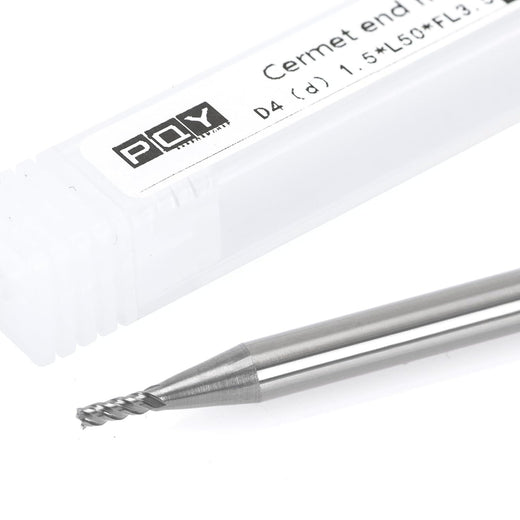 1.5mm Cermet Flat End Mill with 4mm Shank