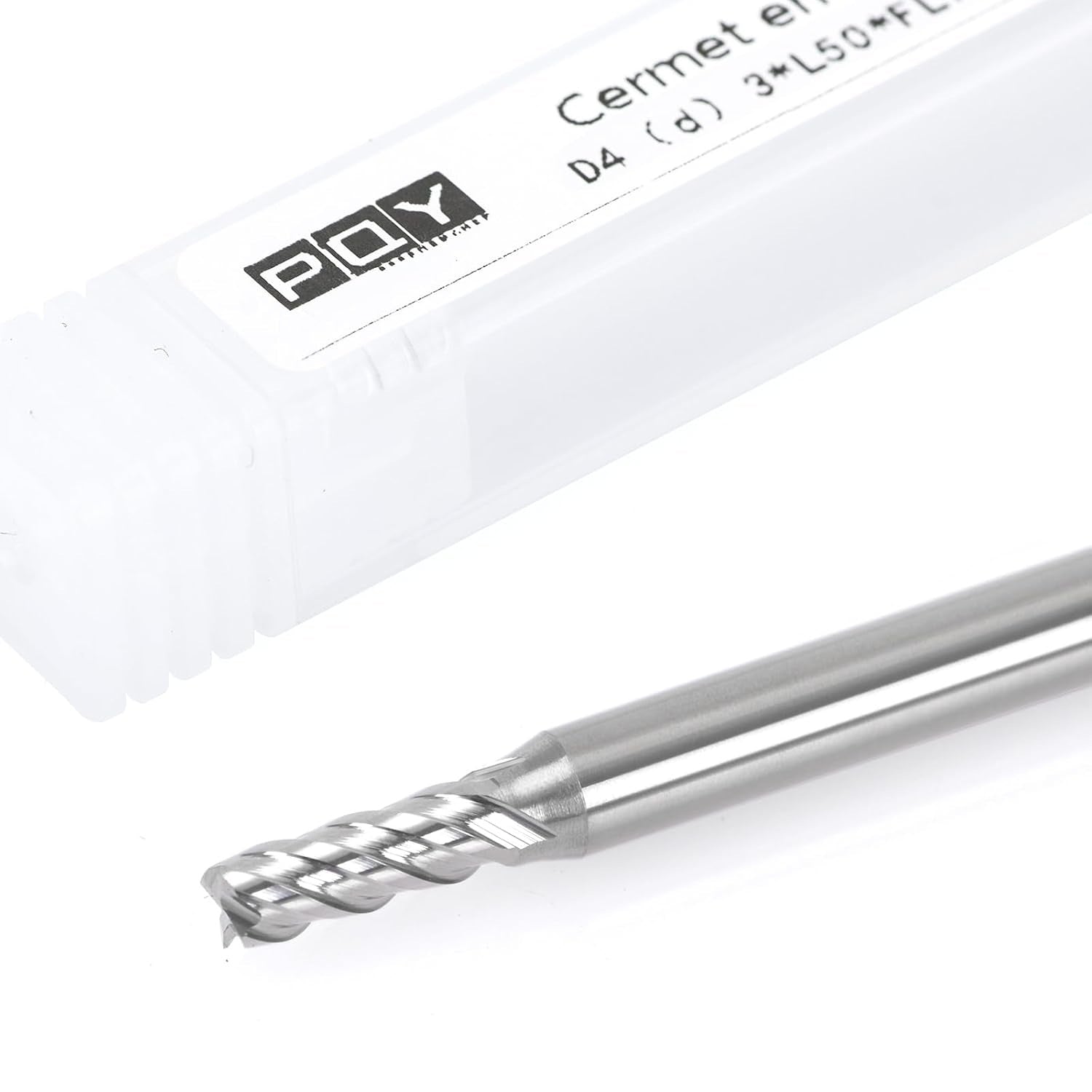 3mm cermet flat end mill with protective case