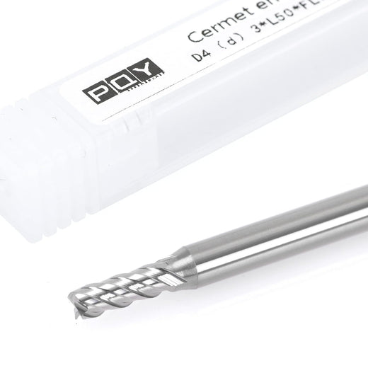 3mm Cermet Flat End Mill with 4mm Shank