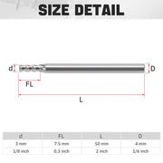 3mm cermet flat end mill dimensions