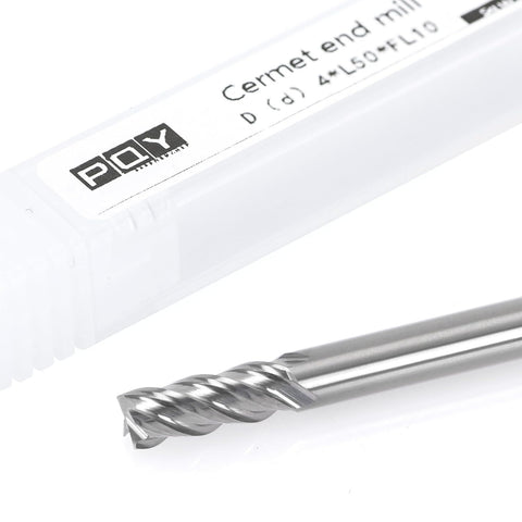 4mm cermet flat end mill with protective case