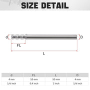 4mm cermet flat end mill dimensions