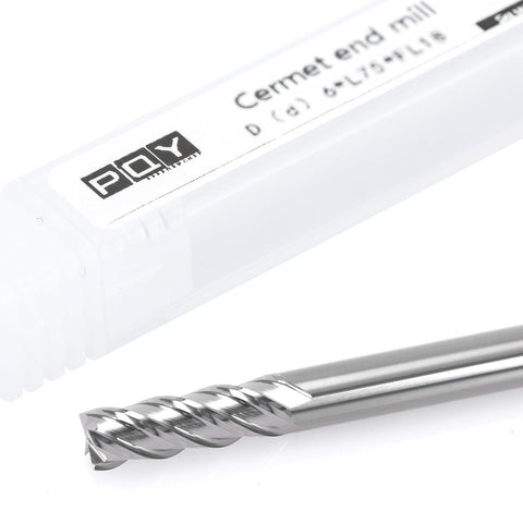 6mm cermet flat end mill with protective case