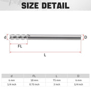 6mm cermet flat end mill dimensions