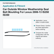 Car Outside Window Weatherstrip Seal Belt Moulding For Lexus 2006-13 IS250 IS350 - view 3