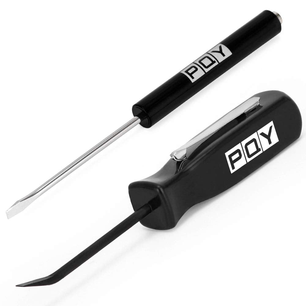 Pocket Magnetic Screwdriver Slotted Head With Magnet Top + Mini Pry Bar Set (black) - product view