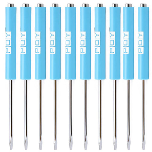 10-Piece Mini Pocket Screwdriver with Clip Magnetic Slotted Small Screw for Mechanical Electrician Light