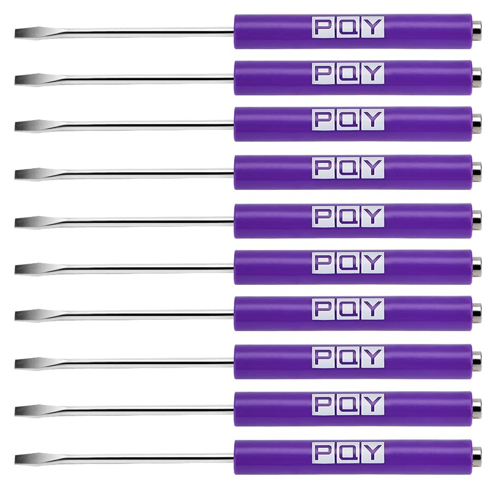 10-Piece Mini Pocket Screwdriver with Clip Magnetic Slotted Small Screw for Mechanical Electrician purple - product view