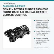 OEM For TOYOTA TUNDRA 2000-2006 FRONT DASH A/C MANUAL HEATER CLIMATE CONTROL - view 3