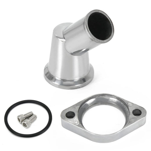 45 Swivel Water Neck Thermostat Housing Polished Aluminum Replacement Part for SBC and BBC